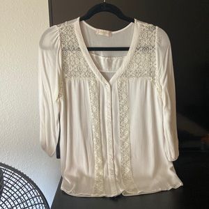 White Blouse with Lace Detail